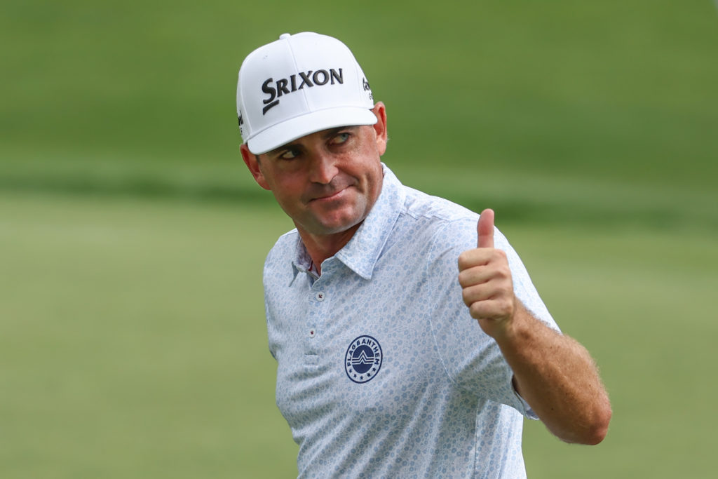 Keegan Bradley in action during the third round of the BMW Championship in 2024