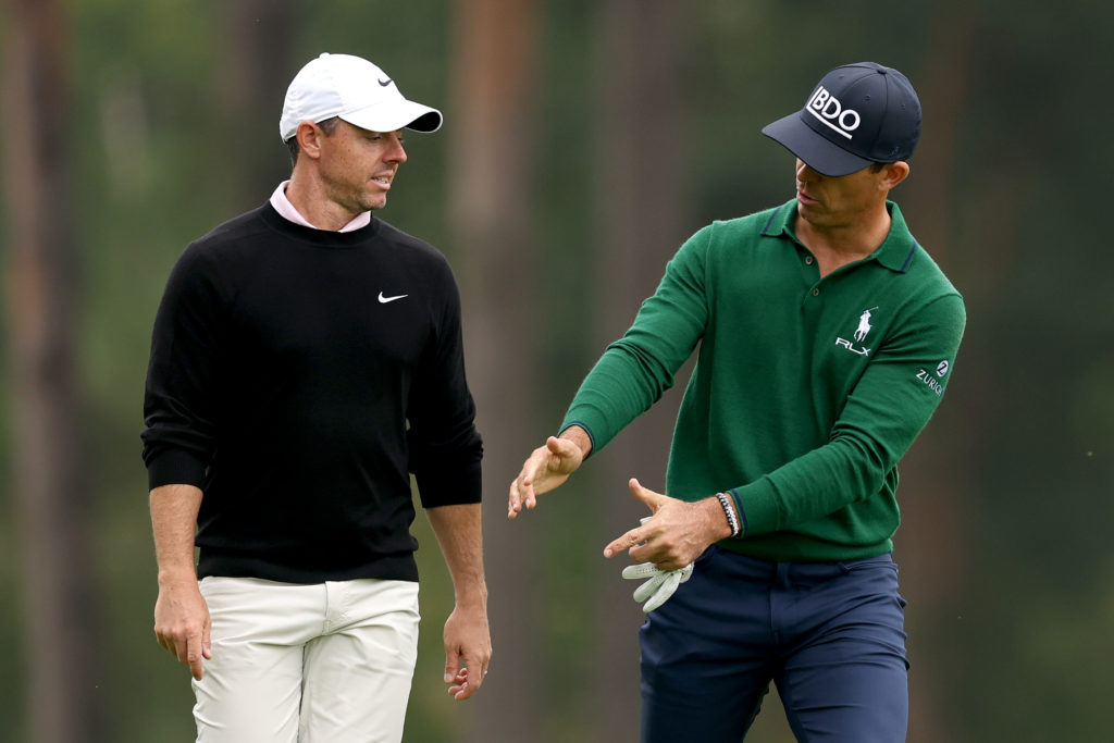 Rory McIlroy with Billy Horschel during the BMW PGA Championship 2024