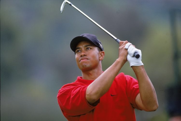 27 Feb 2000: Tiger Woods follows his shot during the World Match - Play Championships at La Costa Resort and Spa in Carlsbad, California.