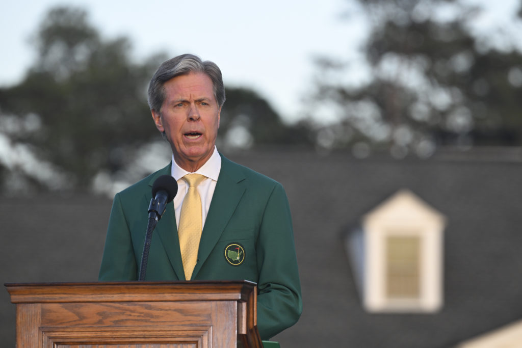 Fred Ridley speaks after the 2024 Masters Tournament