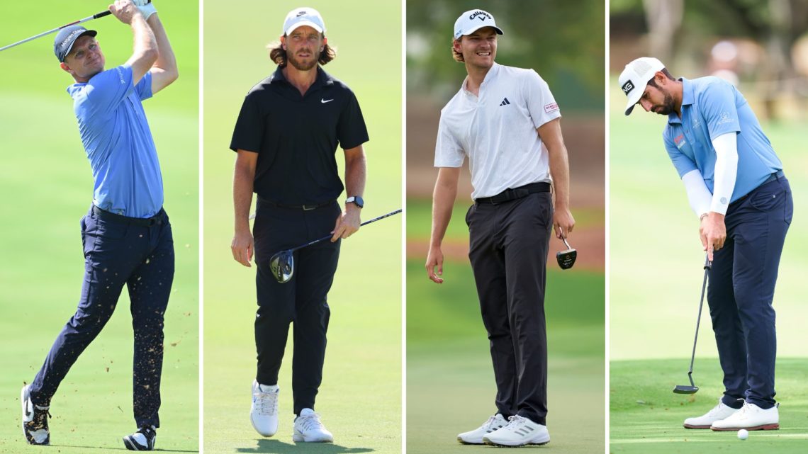 Split image of Justin Rose, Tommy Fleetwood, Rasmus Hojgaard and Matthieu Pavon