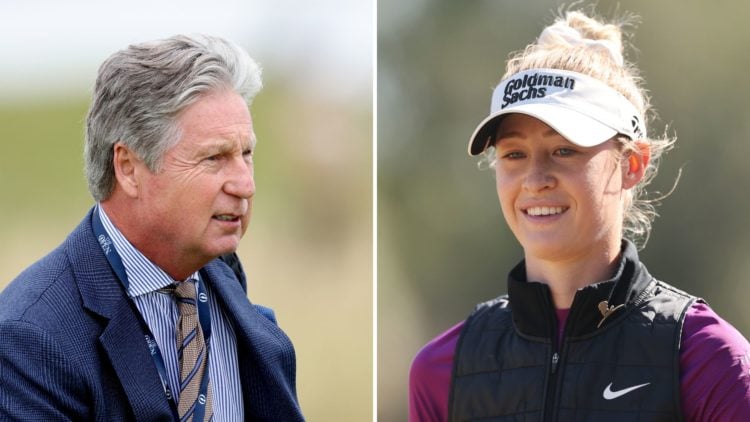 Split image of Brandel Chamblee and Nelly Korda.