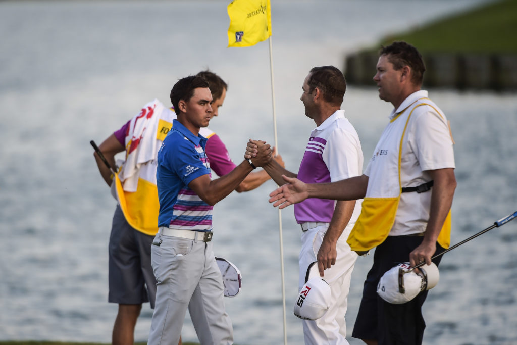 Rickie Fowler with Sergio Garcia at THE PLAYERS Championship