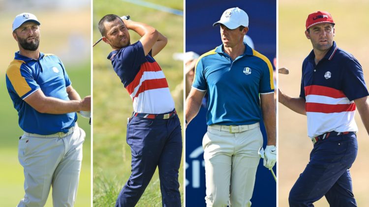 Scottie Scheffler, Xander Schauffele, Rory McIlroy and Jon Rahm all in Ryder Cup clothing