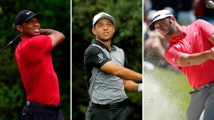 Tiger Woods, Xander Schauffele and Jon Rahm at the 2019 Masters