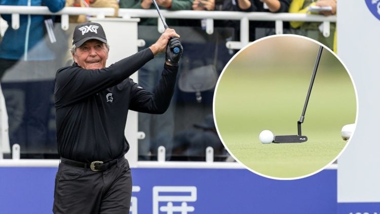 Gary Player. Inset, a golf putter.