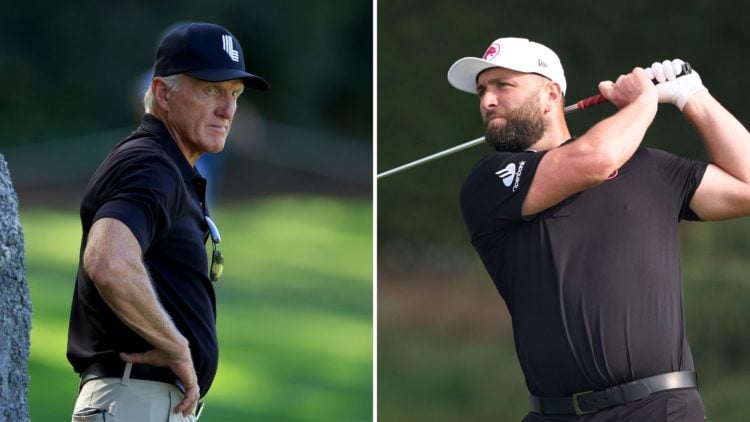 Jon Rahm and Greg Norman