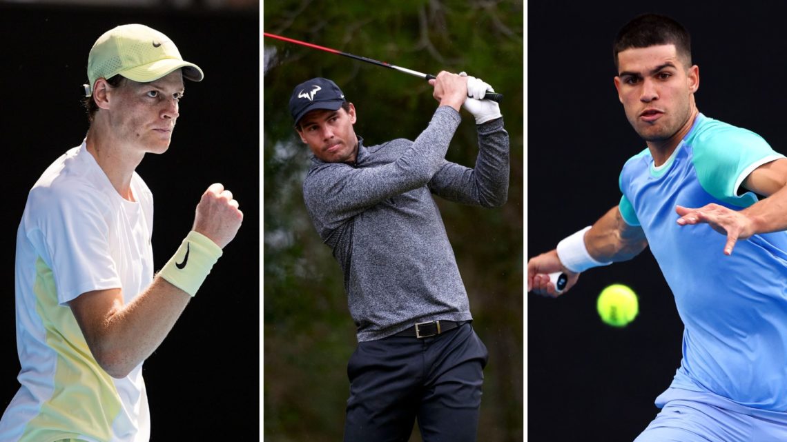 Jannik Sinner, Carlos Alcaraz and Rafa Nadal