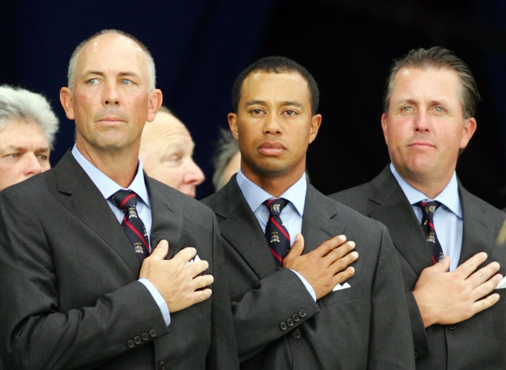 GOLF-RYDER CUP-US-OPENING-CEREMONY-WOODS-MICKELSON-LEHMAN