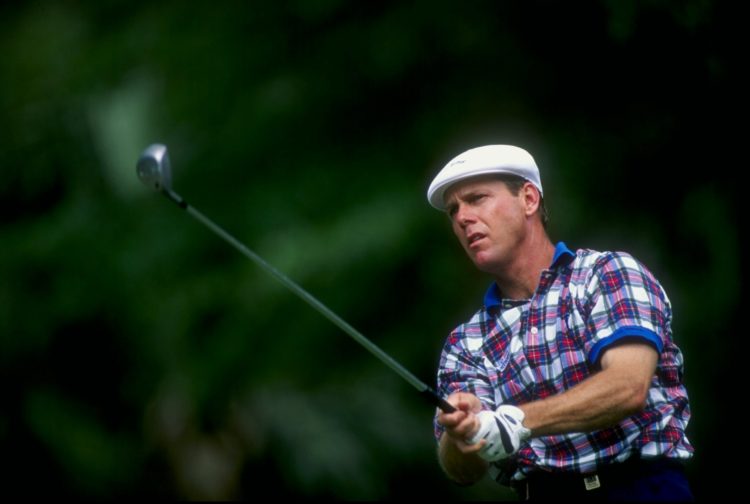 18 Apr 1998:  Payne Stewart in action during the MCI Heritage Classic at the Harbour Town Golf Links in Hilton Head, South Carolina. Mandatory Cred...
