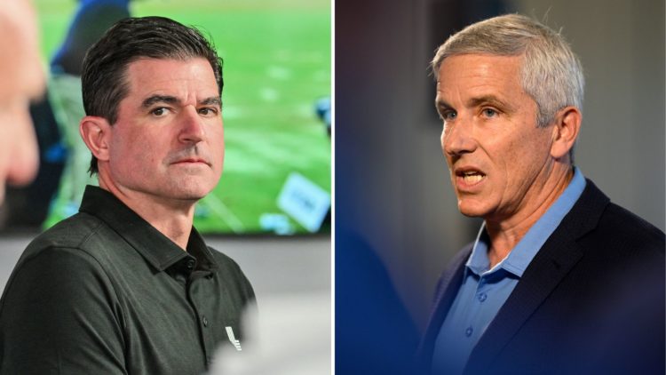 Split image of Scott O'Neil and Jay Monahan