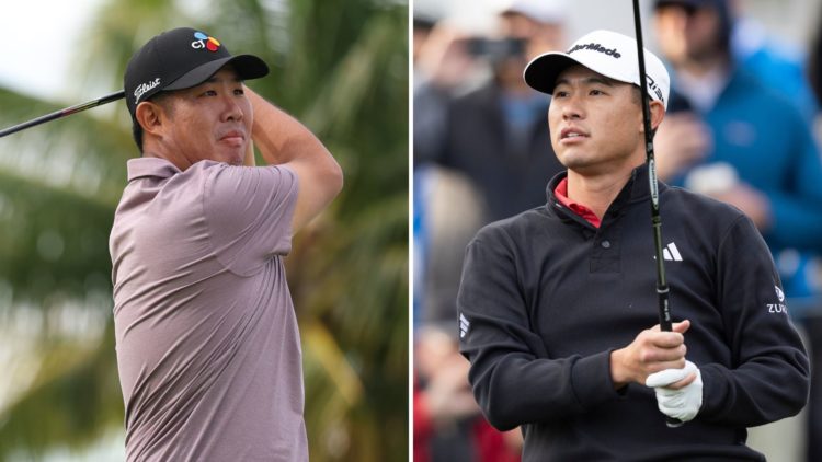 Split image of Byeong Hun An and Collin Morikawa.