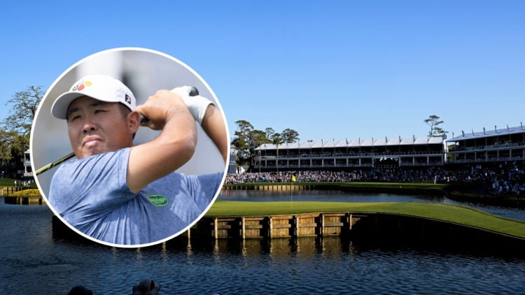 A general view of the 17th hole green during the first round of THE PLAYERS Championship 2025 at TPC Sawgrass on March 13, 2025 in Ponte Vedra Beac...