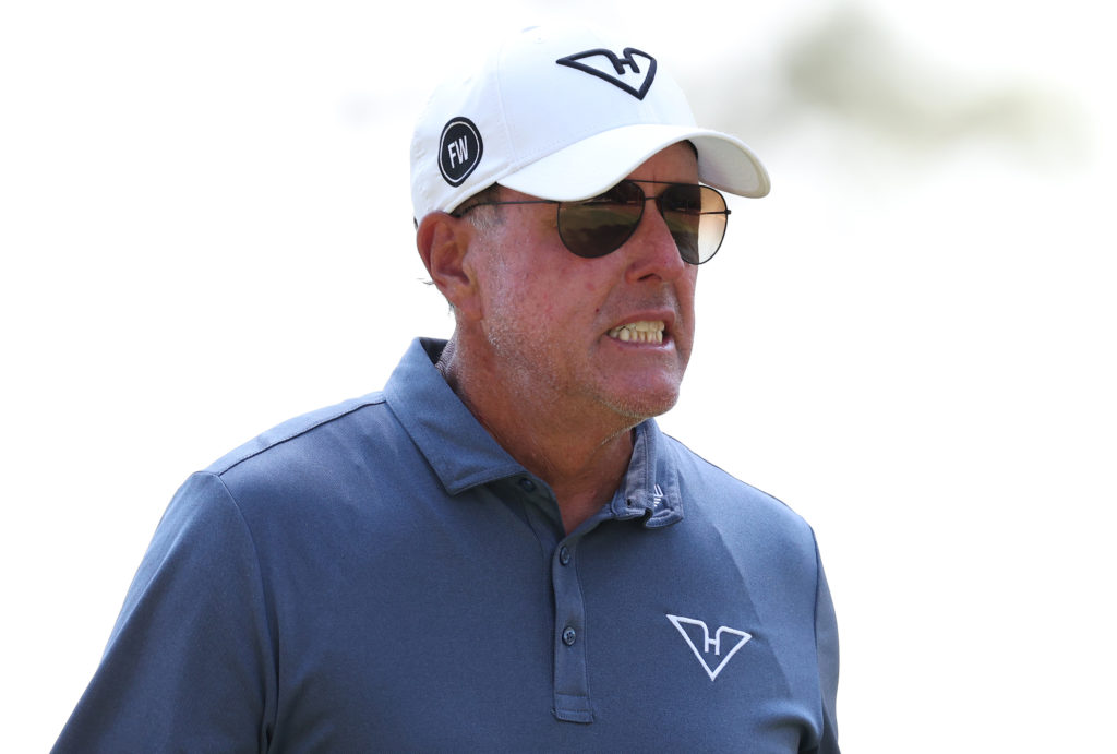 Phil Mickelson in action during round one of the U.S. Open in 2024