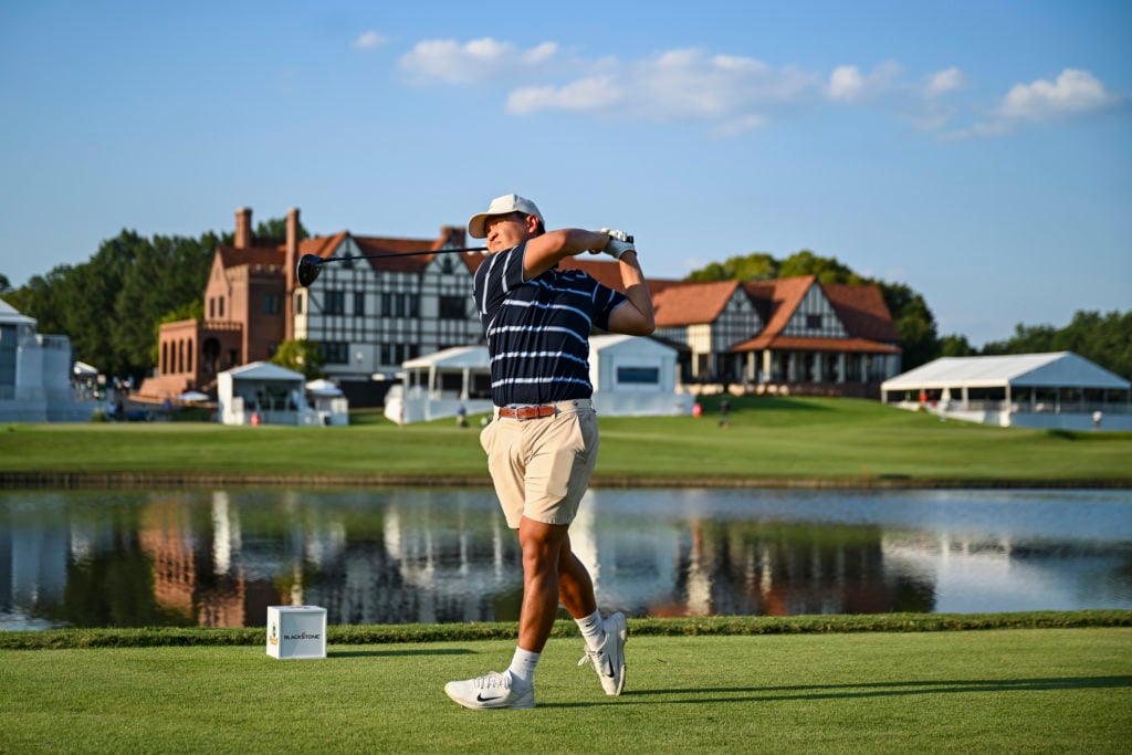 Luke Kwon plays a shot at the 2024 Creator Classic