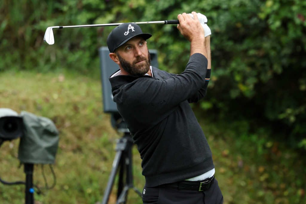 Dustin Johnson in action during LIV Golf Hong Kong