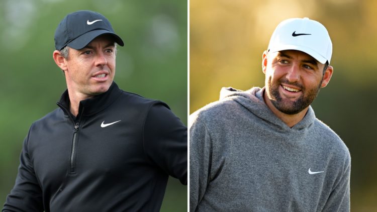 Image of Rory McIlroy of Northern Ireland reacts on the 14th green prior to the Texas Children's Houston Open 2025 at Memorial Park Golf Course wit...