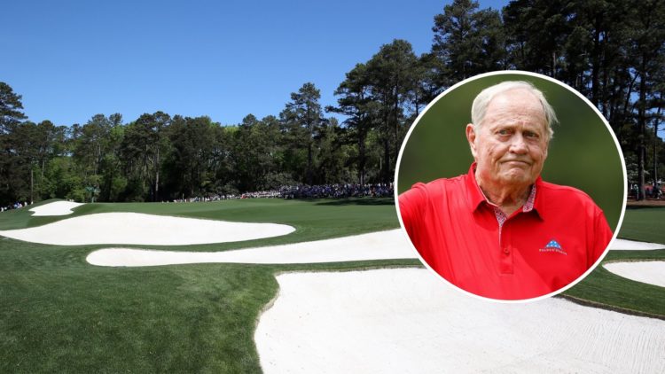 A general view of the par four 3rd hole during the third round of the 2013 Masters at the Augusta National Golf Club. Inset, Jack Nicklaus.
