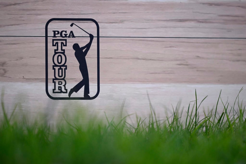 PGA Tour logo seen during the AT&T Pebble Beach Pro-Am in 2024