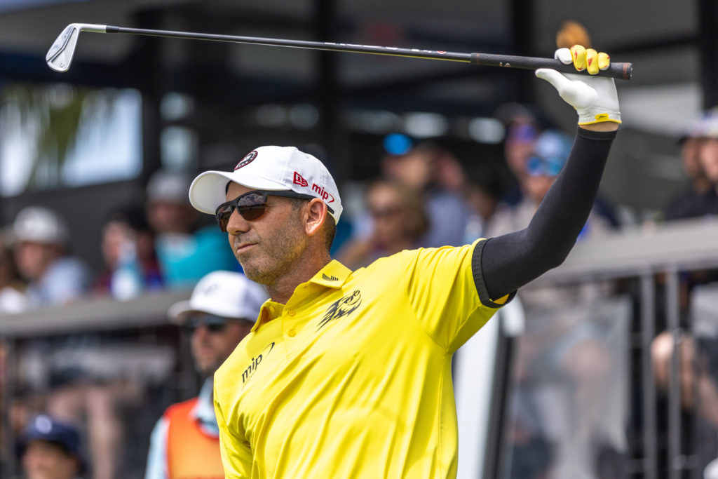 Sergio Garciia on day one at LIV Golf Miami