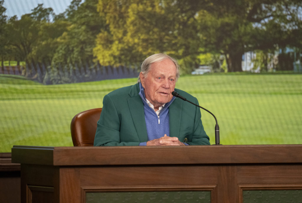 Jack Nicklaus speaks to the media ahead of the 2025 Masters