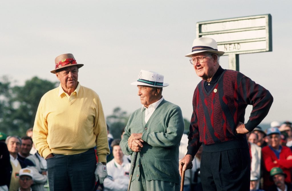 Honorary Starters, Sam Snead, Gene Sarazen, And Byron Nelson On The 1st Hole During The 1993 Masters Tournament