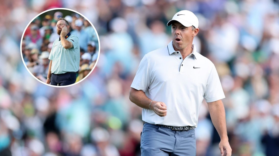 Main image - Rory McIlroy of Northern Ireland reacts on the 15th green during the third round of the 2025 Masters Tournament at Augusta National Go...