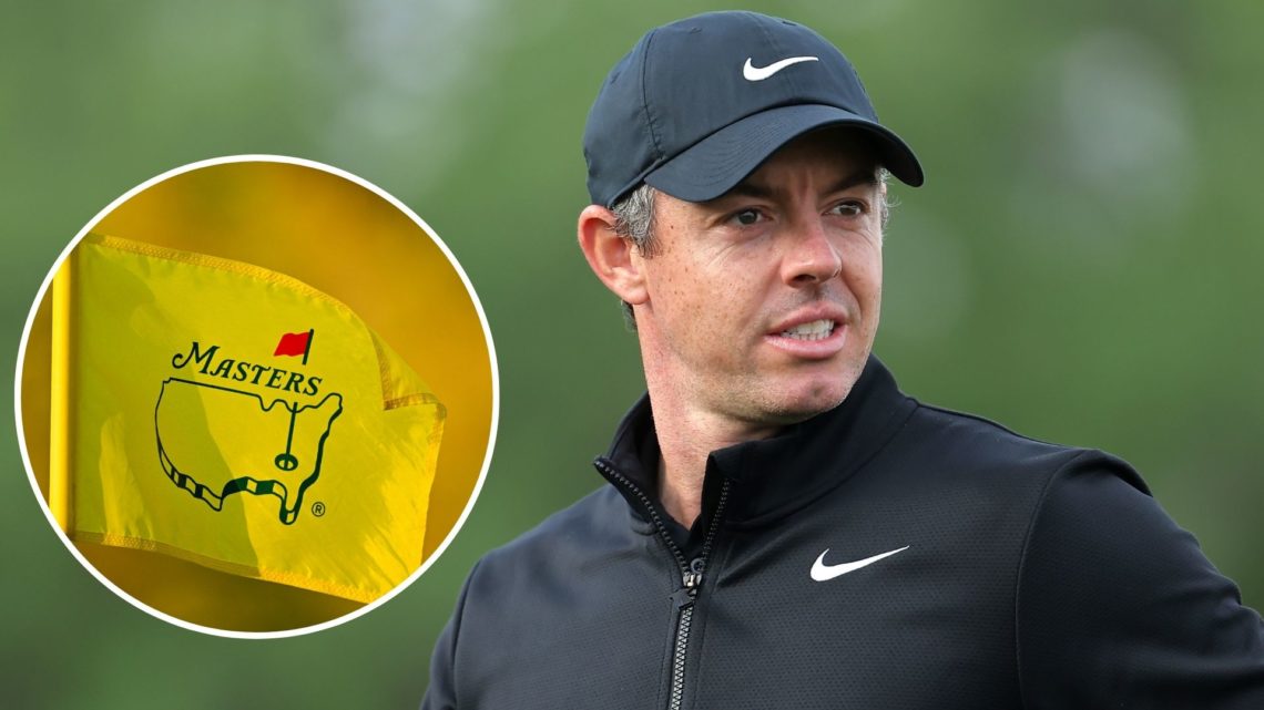 Image of Rory McIlroy with inset of The Masters flag