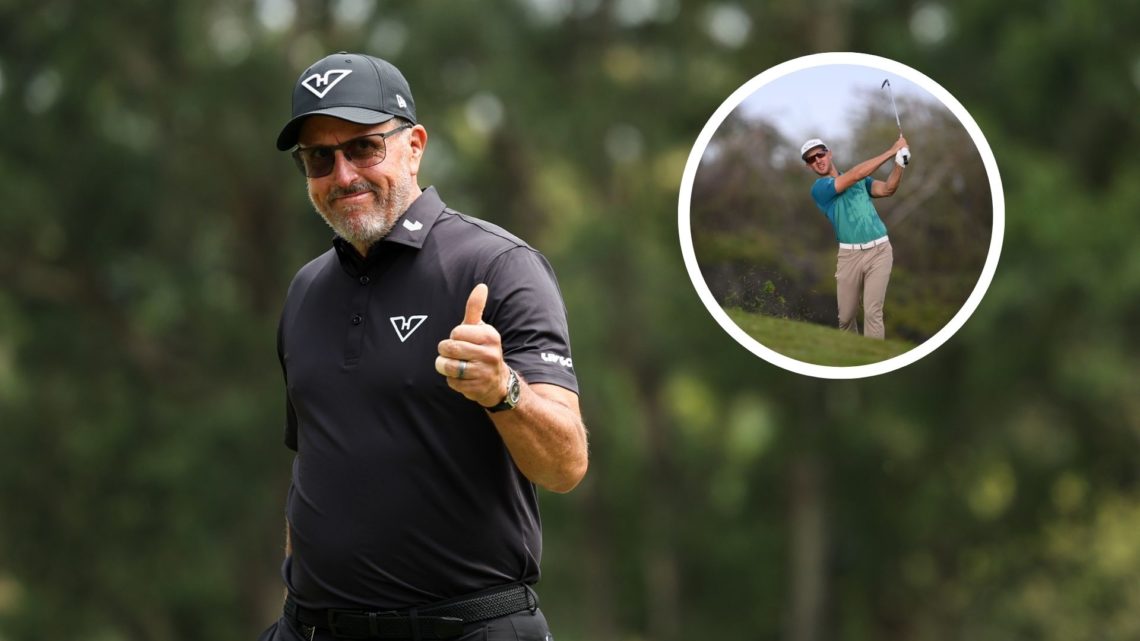 Main image - Phil Mickelson of Hyflyers GC celebrates the birdie on the 4th hole on day three of LIV Golf Hong Kong at The Hong Kong Golf Club. Ins...