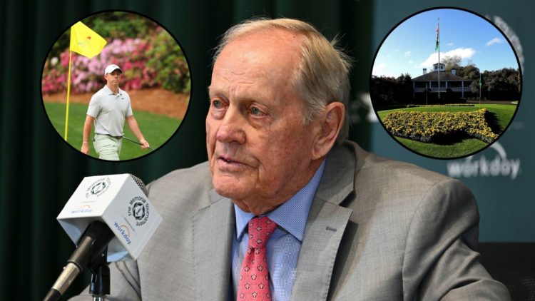 Jack Nicklaus addresses the media prior to the Memorial Tournament, main image. Rory McIlroy walks off the 13th hole during a practice round prior ...