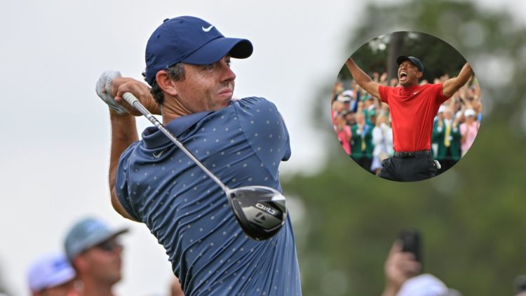 Main image - Rory McIlroy watches his tee shot on 4 during the third round of the Texas Children's Houston Open at Memorial Park Golf Course. Inset...