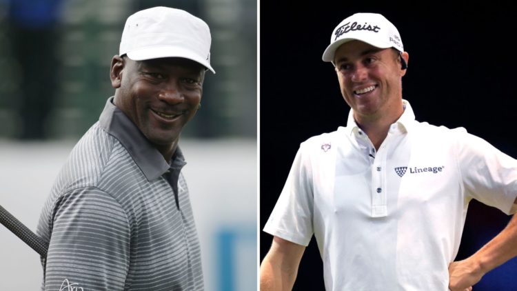 Split image of Justin Thomas and Michael Jordan