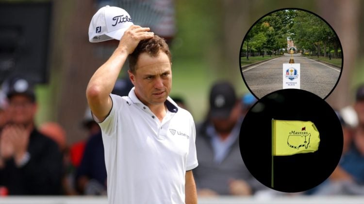 Justin Thomas reacts to a birdie on the 15th green during the final round of the Valspar Championship 2025 at Innisbrook Resort and Golf Club, main...
