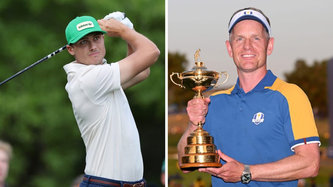 Ludvig Aberg at The Masters, Luke Donald holding Ryder Cup trophy