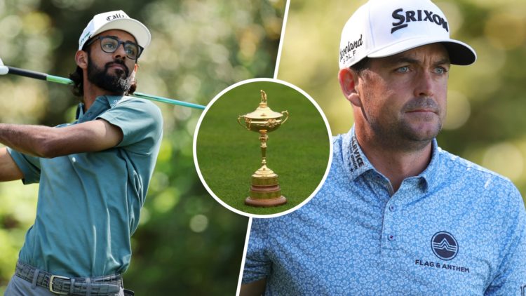 Akshay Bhatia at The Masters 2025, Keegan Bradley at the RB Heritage 2025, Ryder Cup trophy