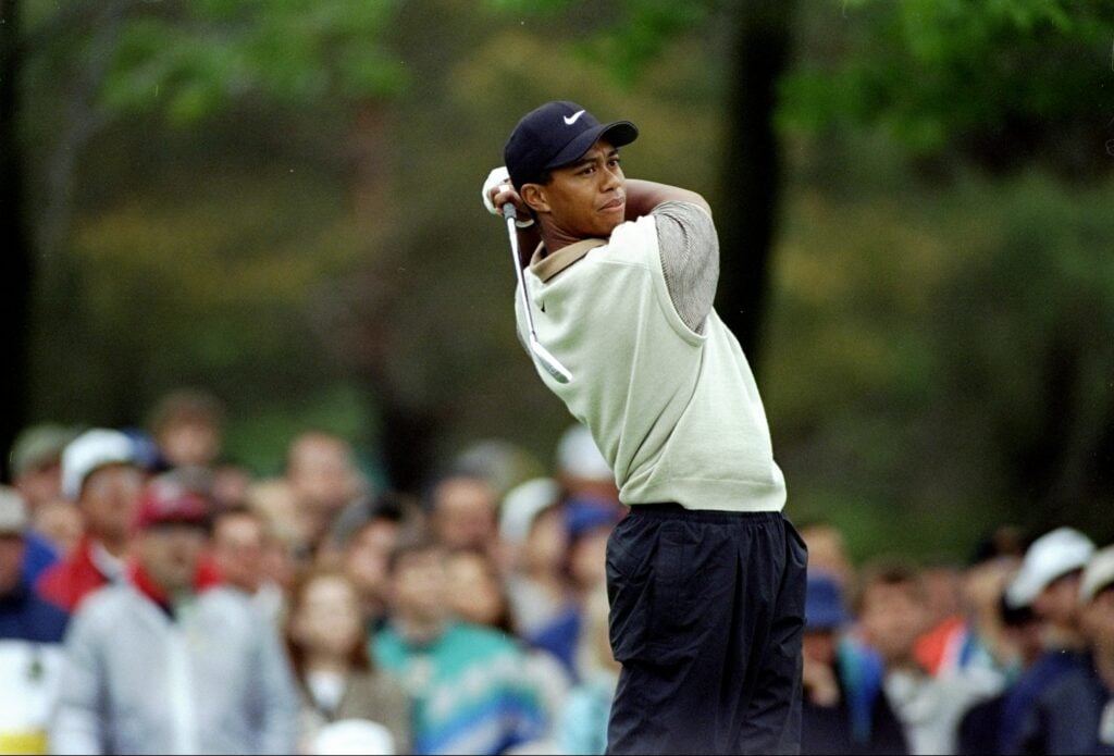Tiger Woods playing at the 1997 Memorial Tournament