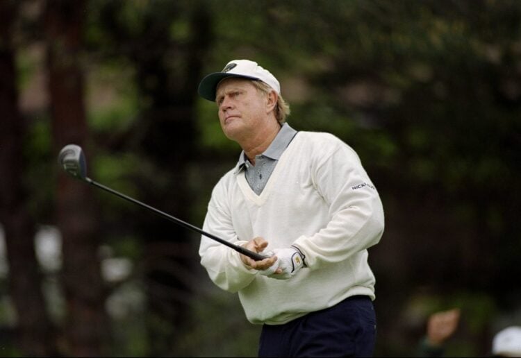 30 May 1997: Jack Nicklaus follows his drive during the second round of The Memorial Tournament at the Muirfield Village Golf Club in Dublin, Ohio.