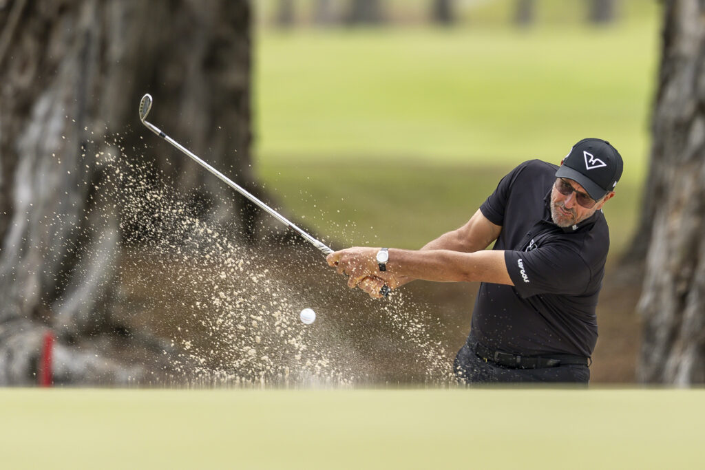 Phil Mickelson in action during LIV Golf Hong Kong
