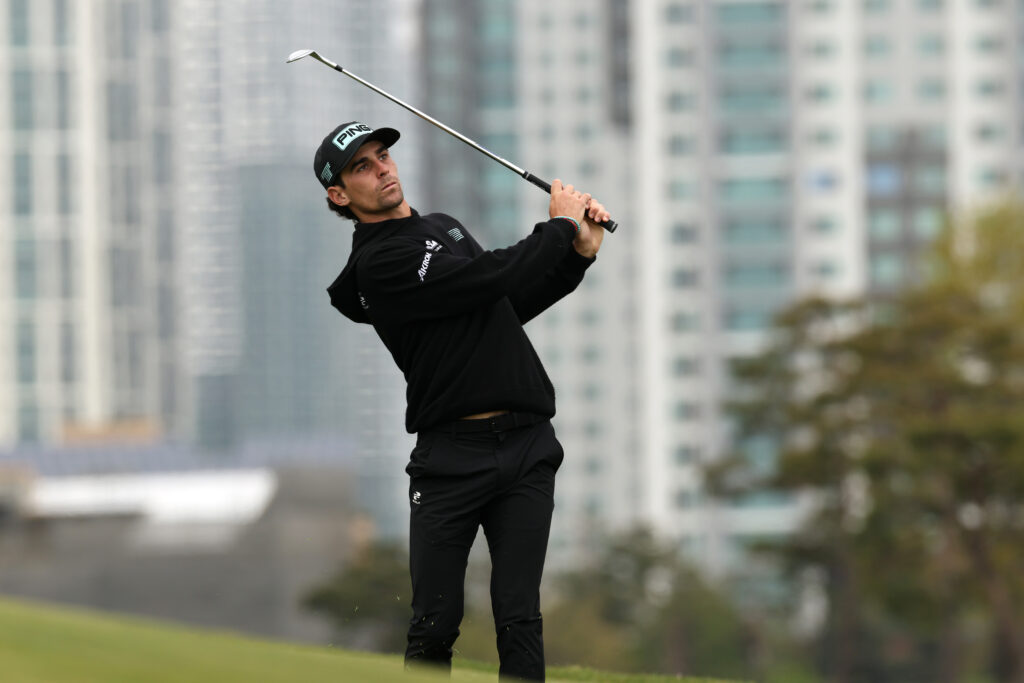 Joaquin Niemann in action during LIV Golf Korea - Day Two