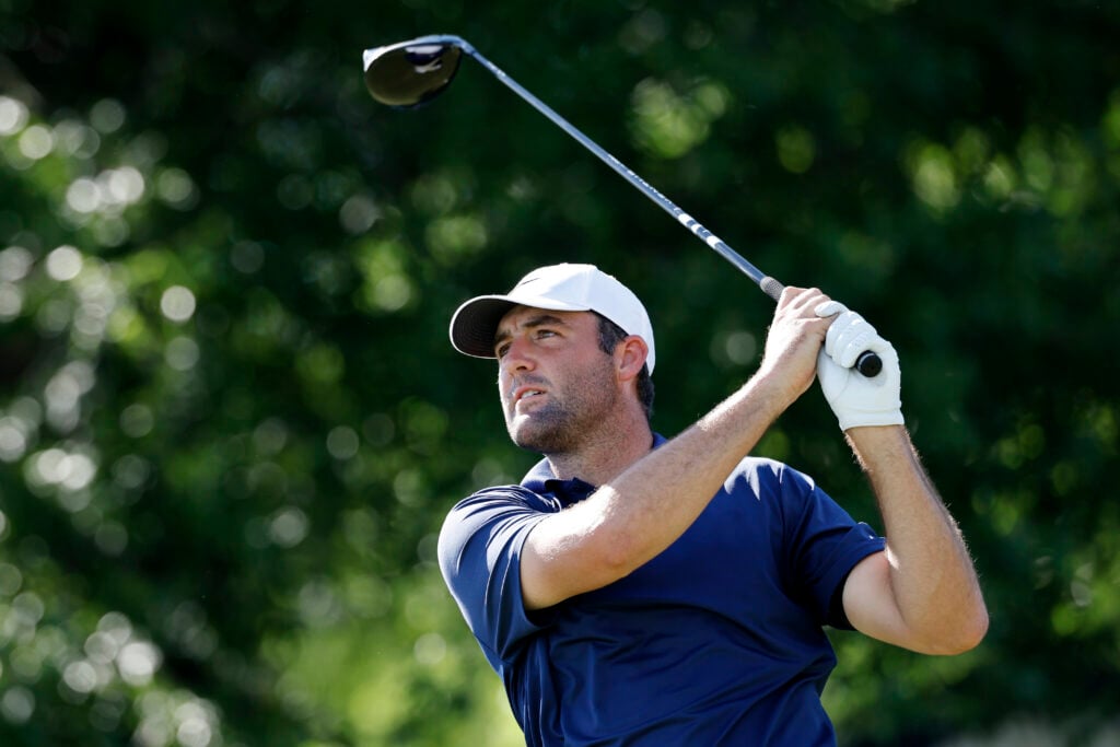 Scottie Scheffler playing in final round at the PGA Championship