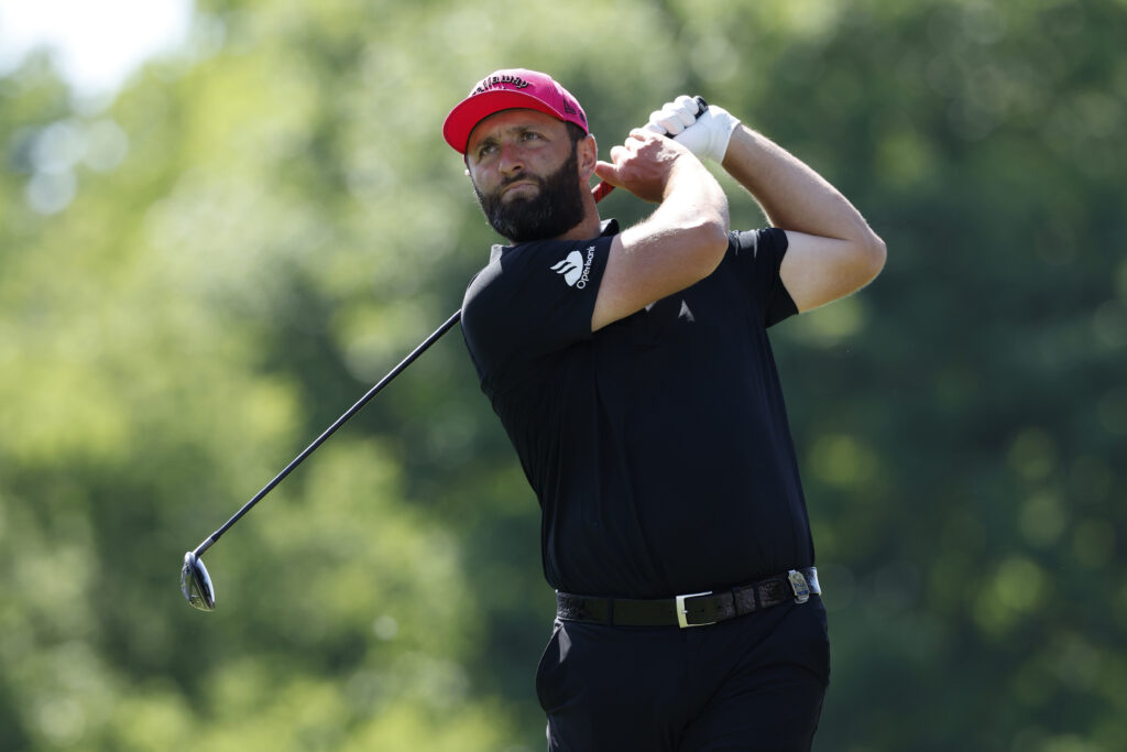 Jon Rahm hits tee shot at the PGA Championship