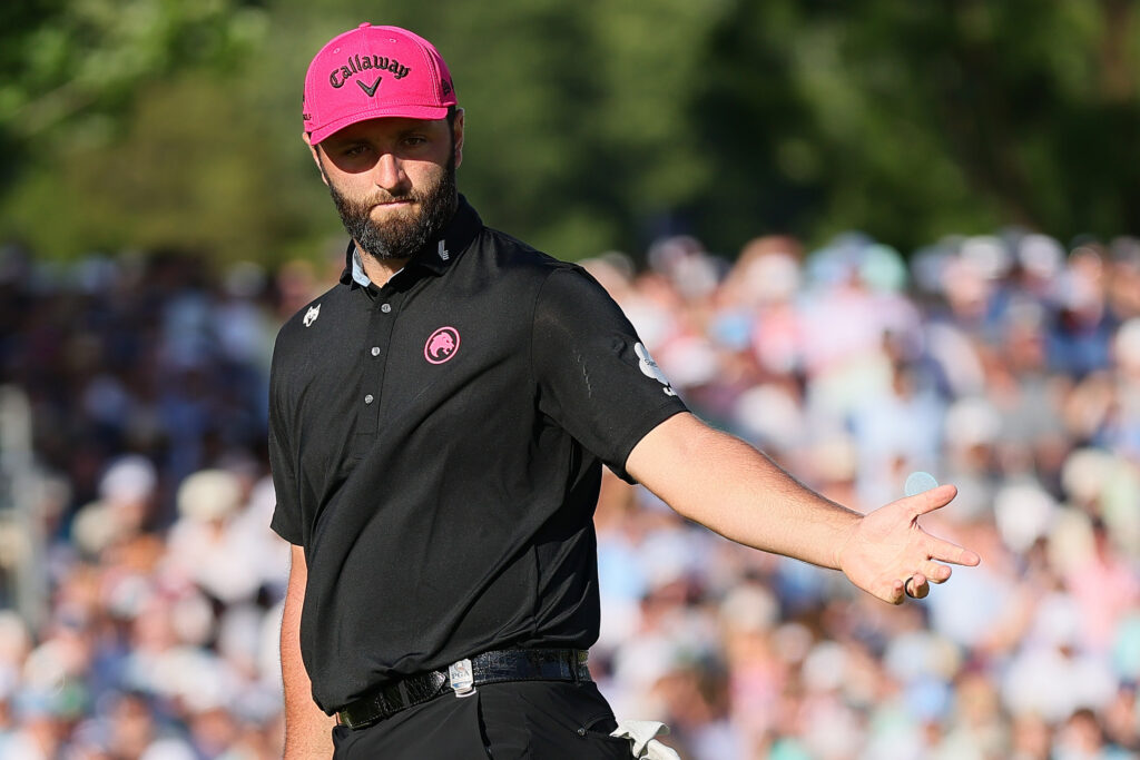 Jon Rahm in action during the final round of the 2025 PGA Championship