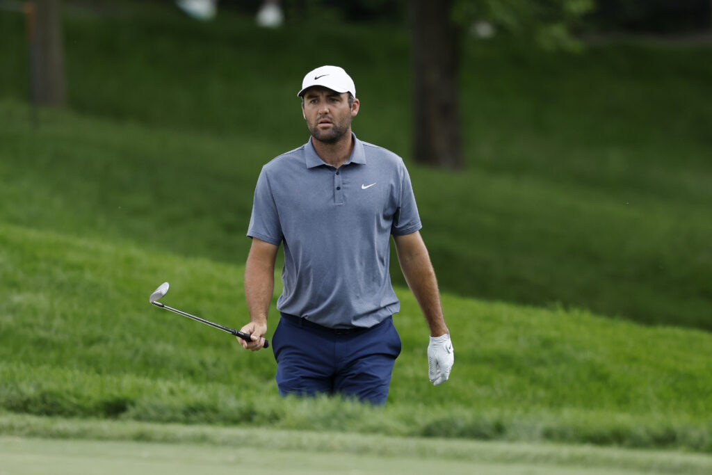 Scottie Scheffler in action at the Memorial Tournament presented by Workday - Round One