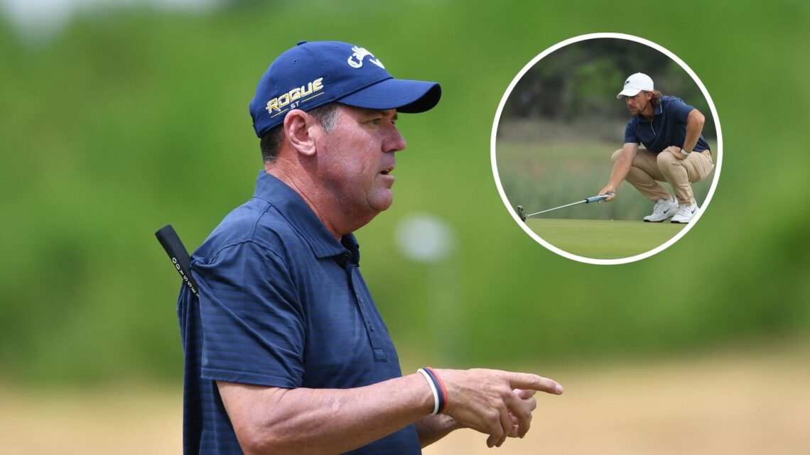 Main image of Rich Beem during Day One of The Senior Open Presented by Rolex at The King's Course at Gleneagles and, inset, Tommy Fleetwood during ...