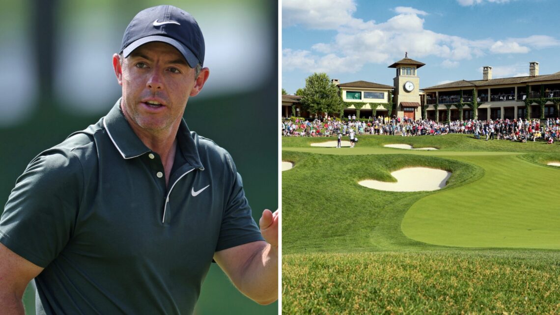 Rory McIlroy in action at the 2025 PGA Championship - Round One / Memorial Tournament presented by Workday