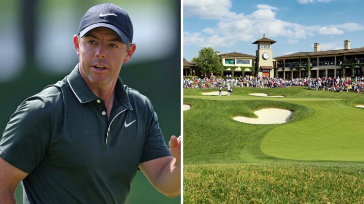 Rory McIlroy in action at the 2025 PGA Championship - Round One / Memorial Tournament presented by Workday