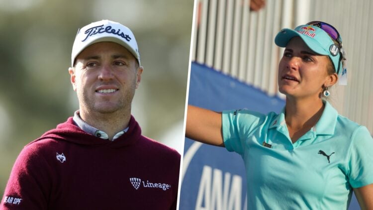 Split image of Justin Thomas and Lexi Thompson