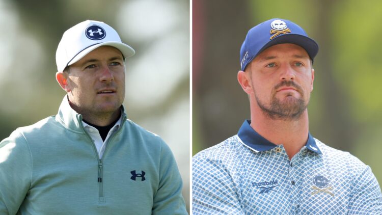 Split image of Jordan Spieth and Bryson DeChambeau