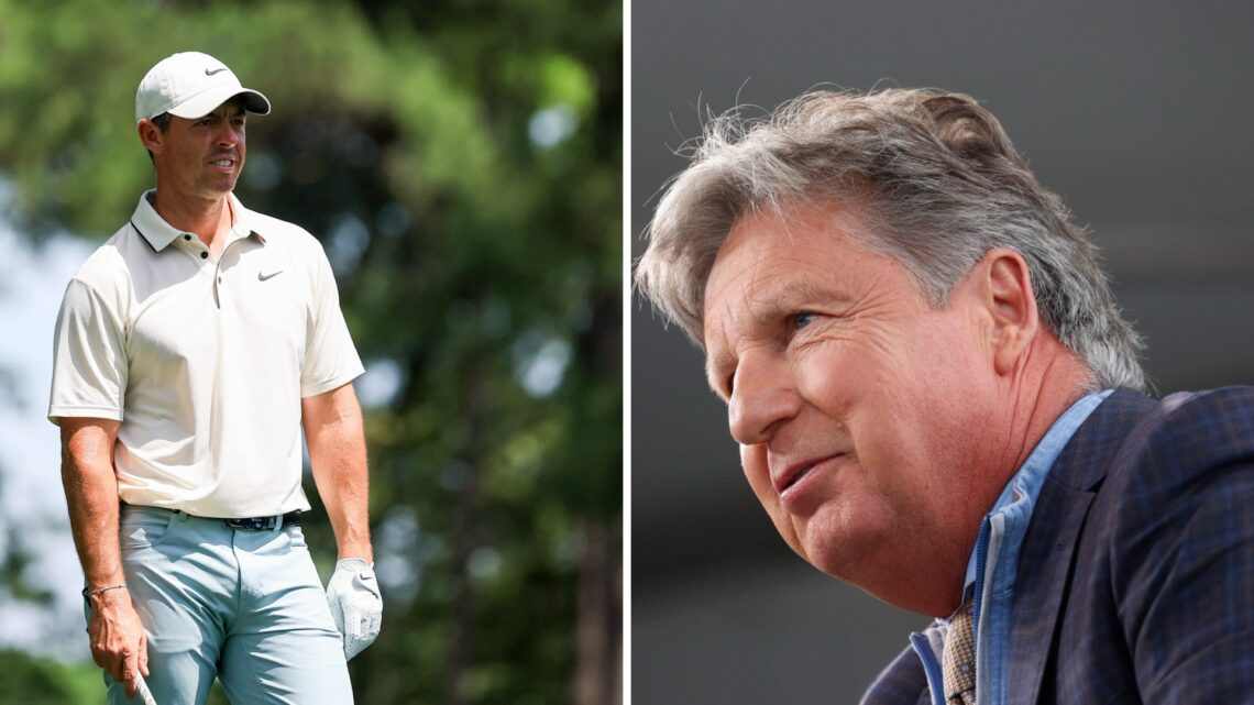 Rory McIlroy in action at the 2025 PGA Championship - Final Round / Brandel Chamblee at the 78th U.S. Women's Open