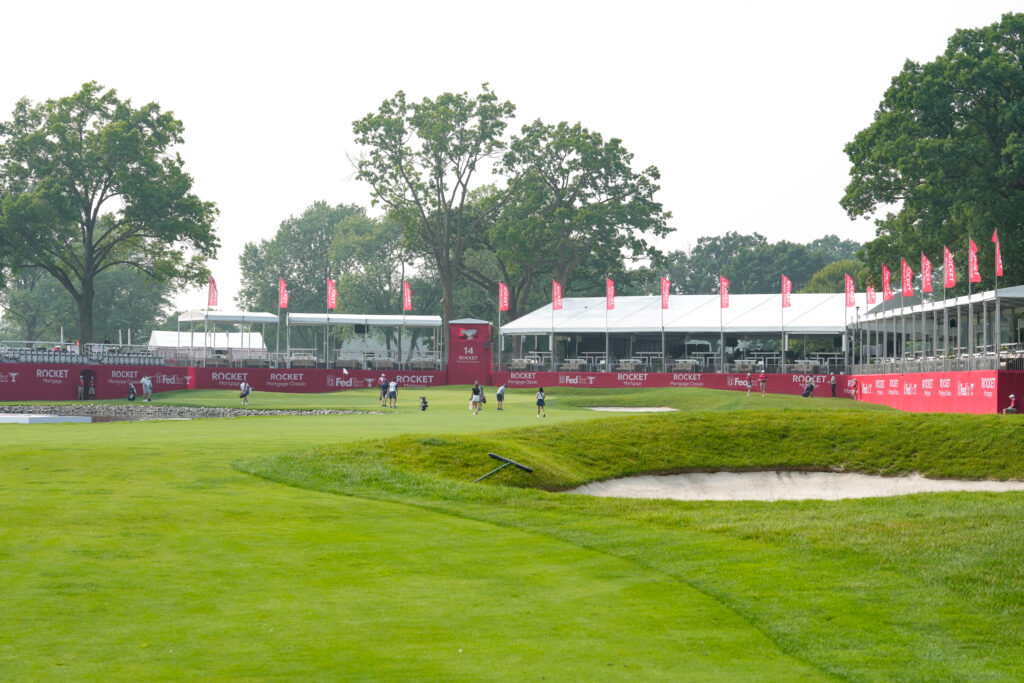 A general view of Detroit Golf Club during the 2023 Rocket Mortgage Classic